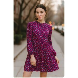 ModCloth SugarHill Brighton Love confetti hearts long sleeve midi dress 4 NWT